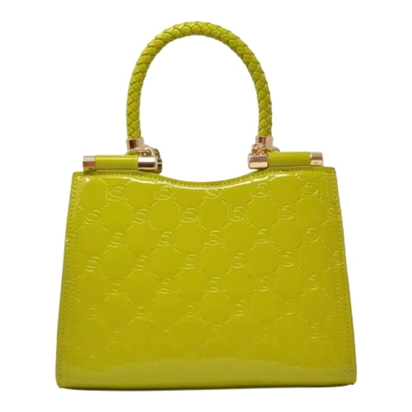 Bebe Sea Grass Dana Monogram Top Handle Crossbody NWT - Picture 2 of 5